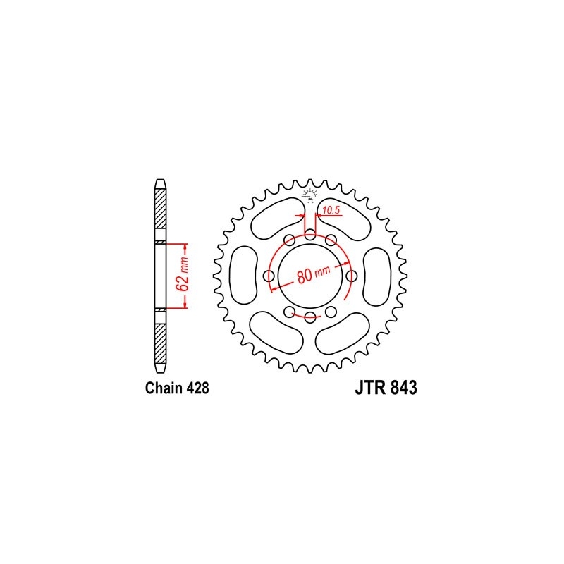 Rear sprocket JT 50T, 428