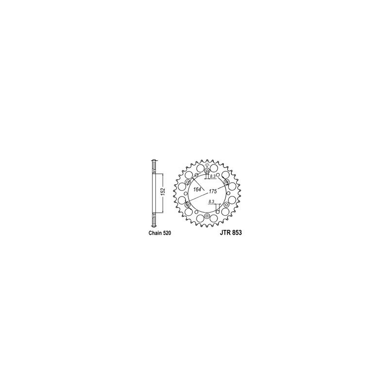 Rear sprocket JT 52T, 520