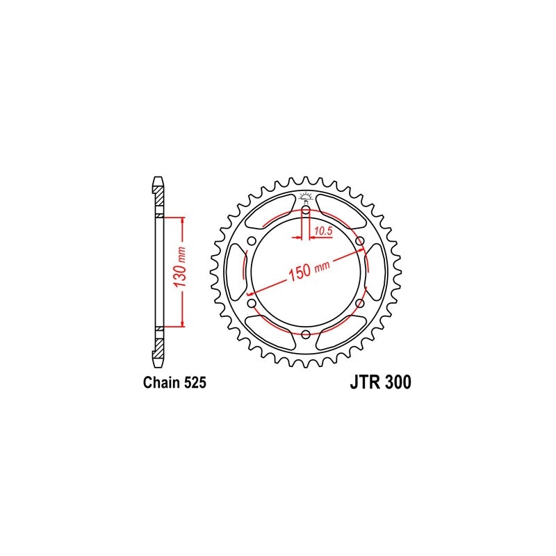Rear sprocket JT 46T, 525
