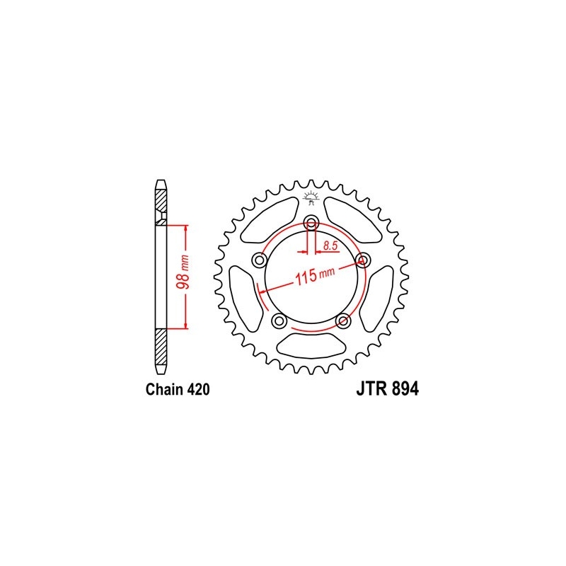 Rear sprocket JT 48T, 420