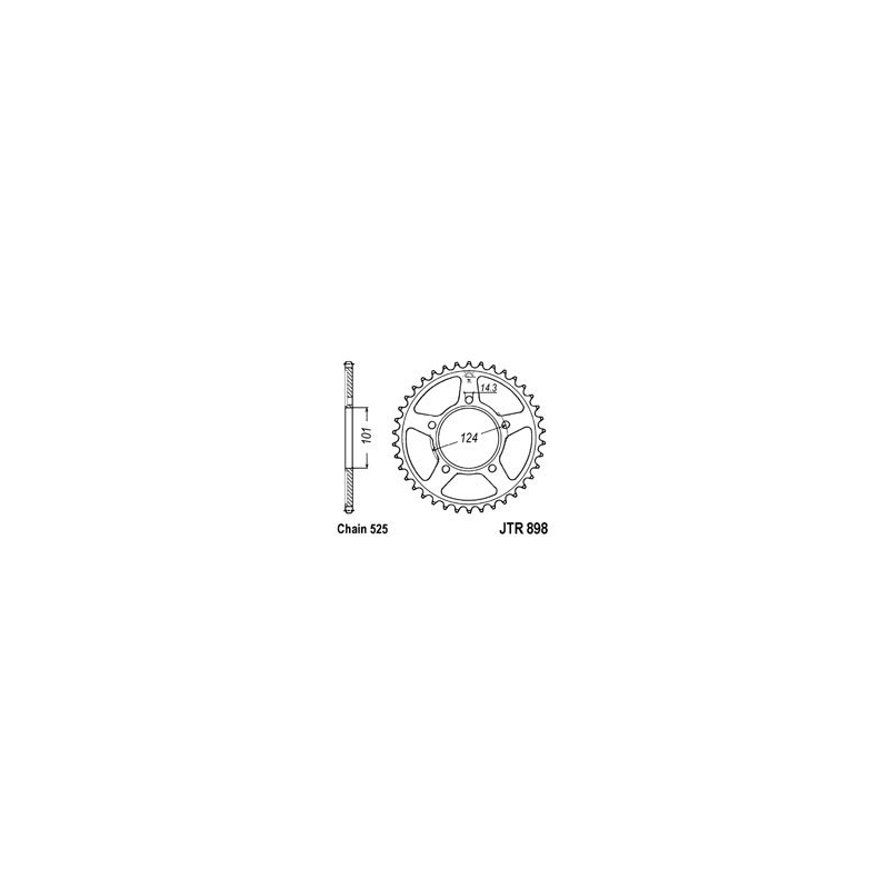 Rear sprocket JT 42T, 525