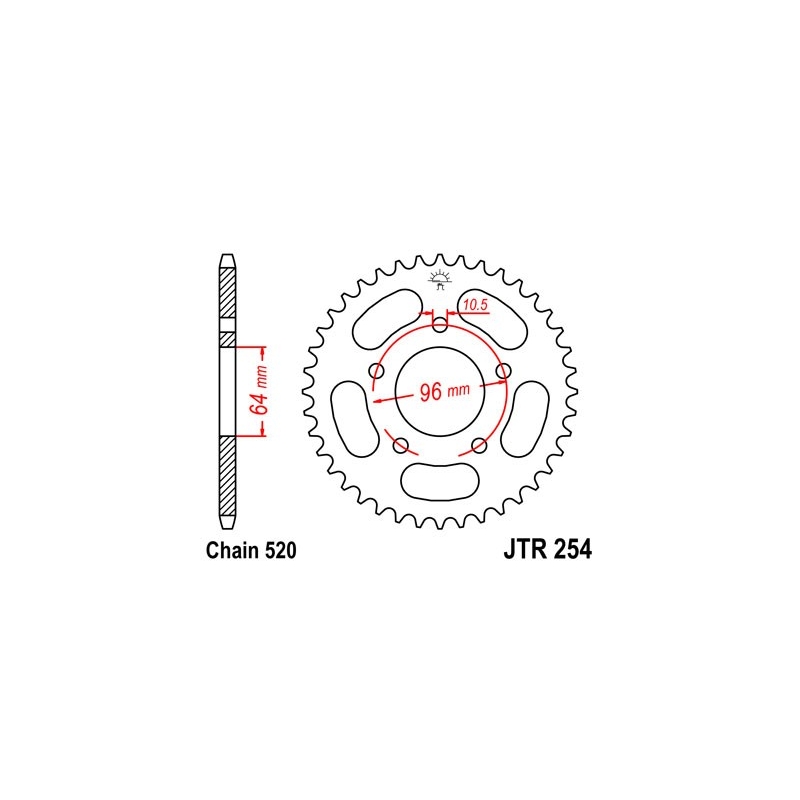 Rear sprocket JT 37T, 520