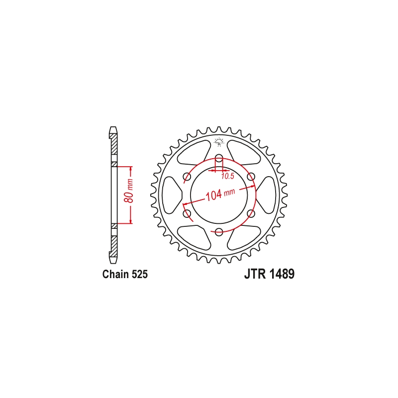 Rear sprocket JT 43T, 525 Black Zinc