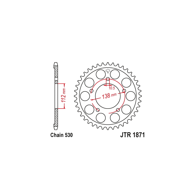 Rear sprocket JT 48T, 530 Black Zinc