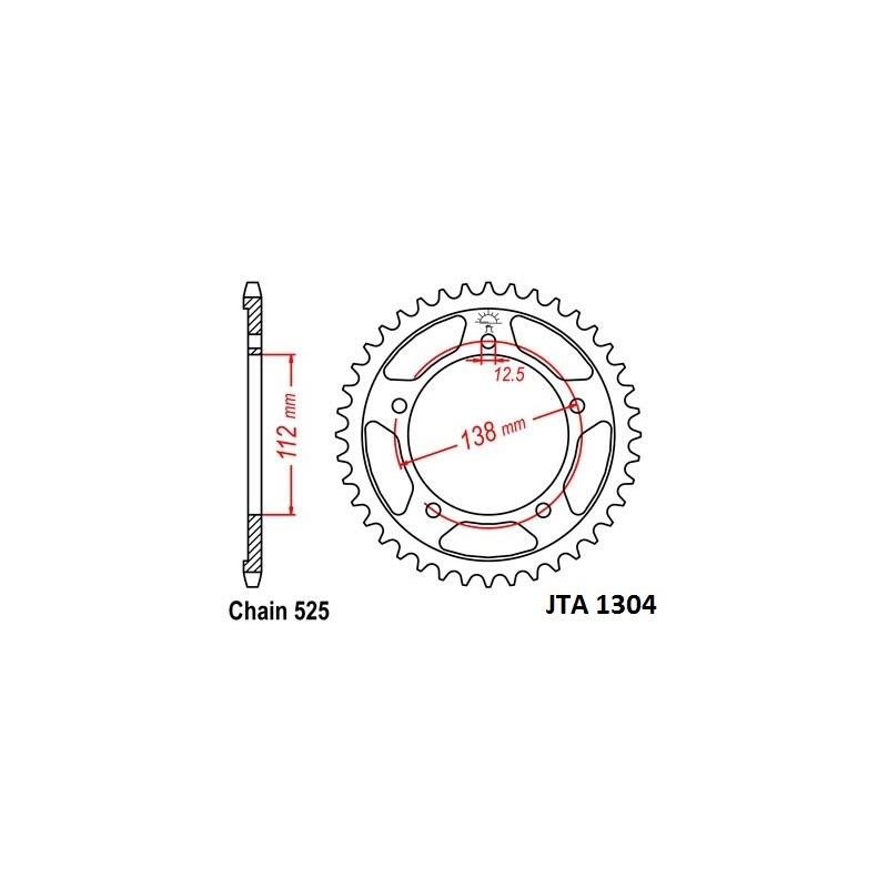 Rear ALU sprocket JT 43T, 525