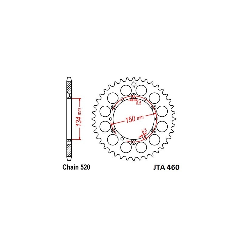 Rear ALU sprocket JT 48T, 520