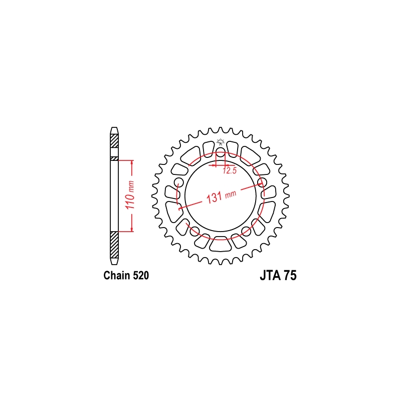 Rear ALU sprocket JT 41T, 520