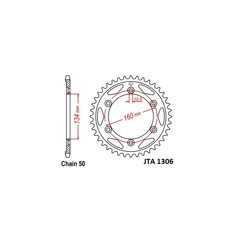 Rear ALU sprocket JT 43T, 530
