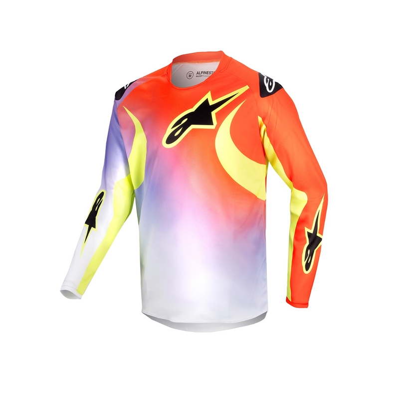 Dziecięca koszulka motocrossowa Alpinestars Racer Lucent 2024 biało-czarno-żółta