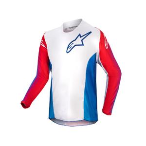 Dziecięca koszulka motocrossowa Alpinestars Racer Pneuma 2024 biało-niebiesko-czerwona