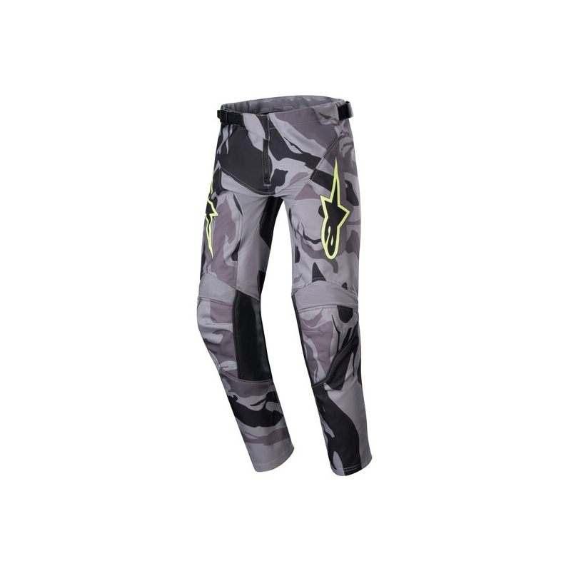 Spodnie motocrossowe Alpinestars Racer Tactical 2024 Kids szare camo-fluo żółto-czarne