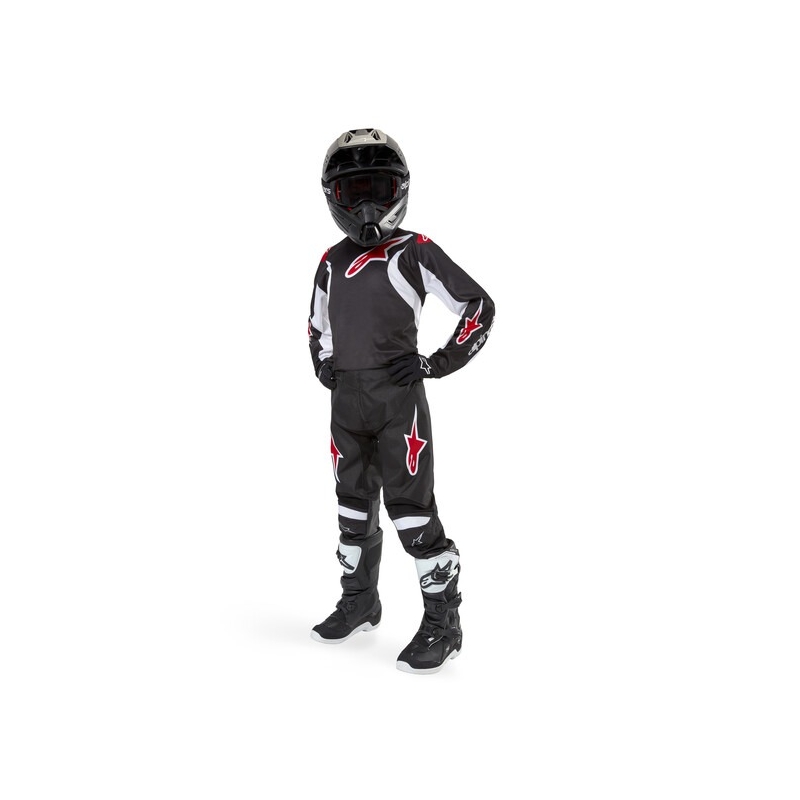 Spodnie motocrossowe dla dzieci Alpinestars Racer Lucent w kolorze czarno-biało-czerwonym