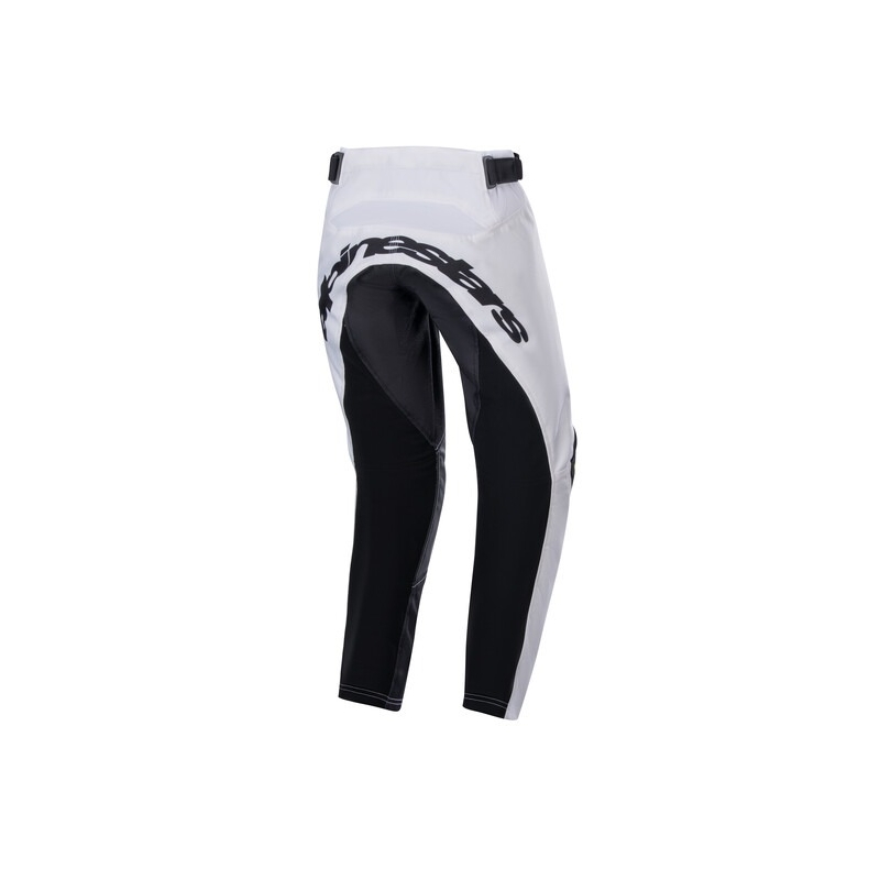 Spodnie motocrossowe dla dzieci Alpinestars Racer Lucent w kolorze białym, czarnym i żółtym fluto