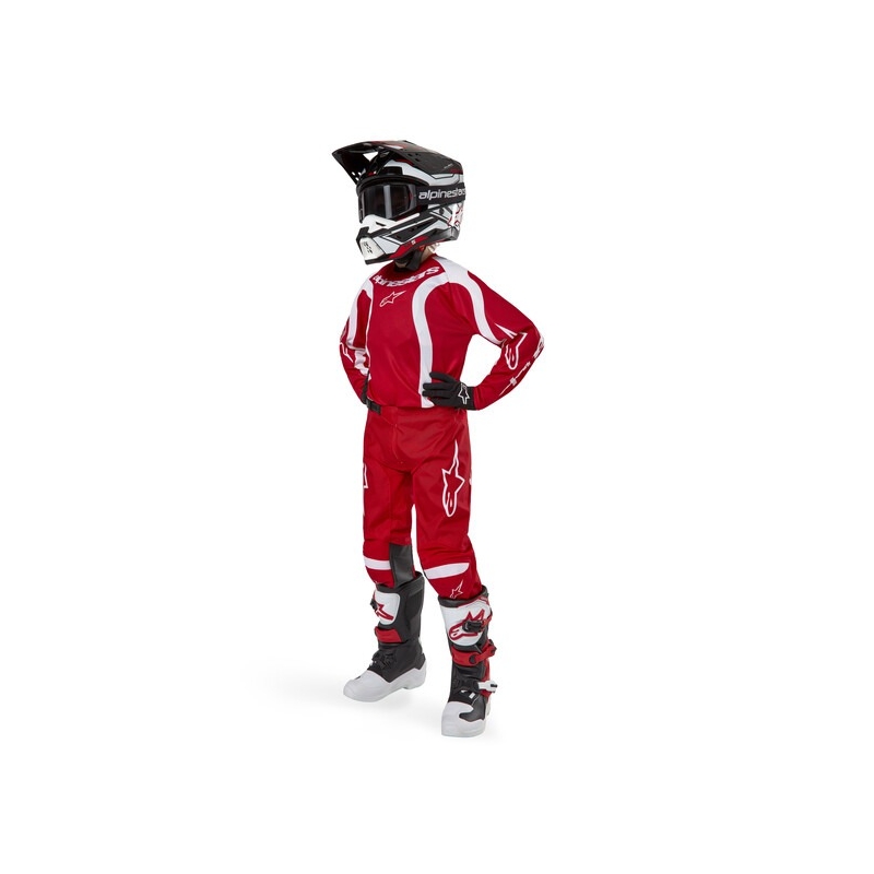 Spodnie motocrossowe Alpinestars Racer Lurv 2024 Kids czerwono-białe