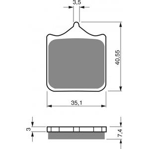 Brake pads GOLDFREN 177 GP6 (1 set = 4 pcs)