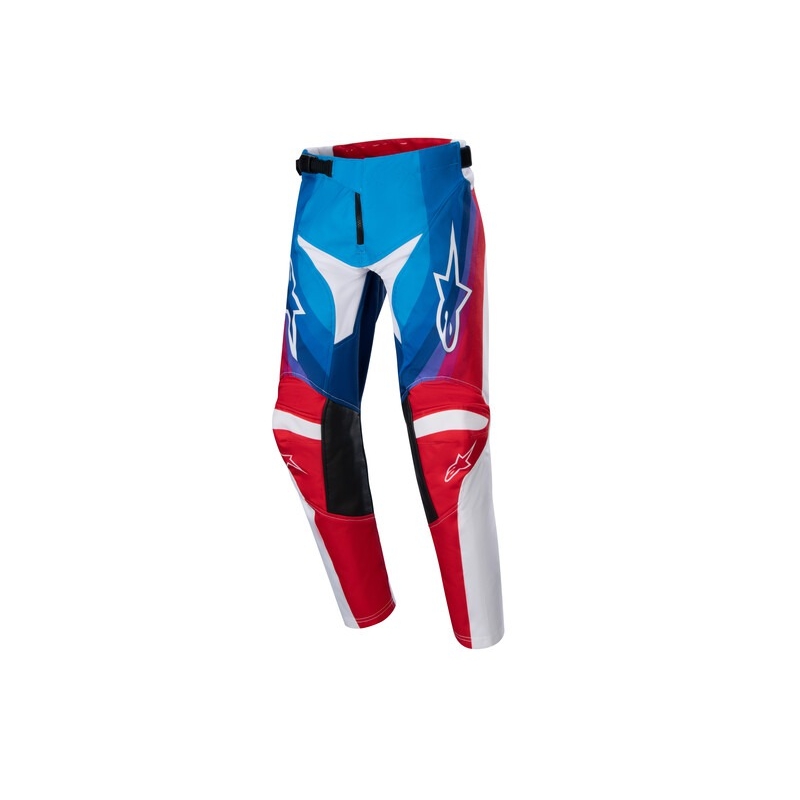 Spodnie motocrossowe Alpinestars Racer Pneuma 2024 Kids biało-niebiesko-czerwone