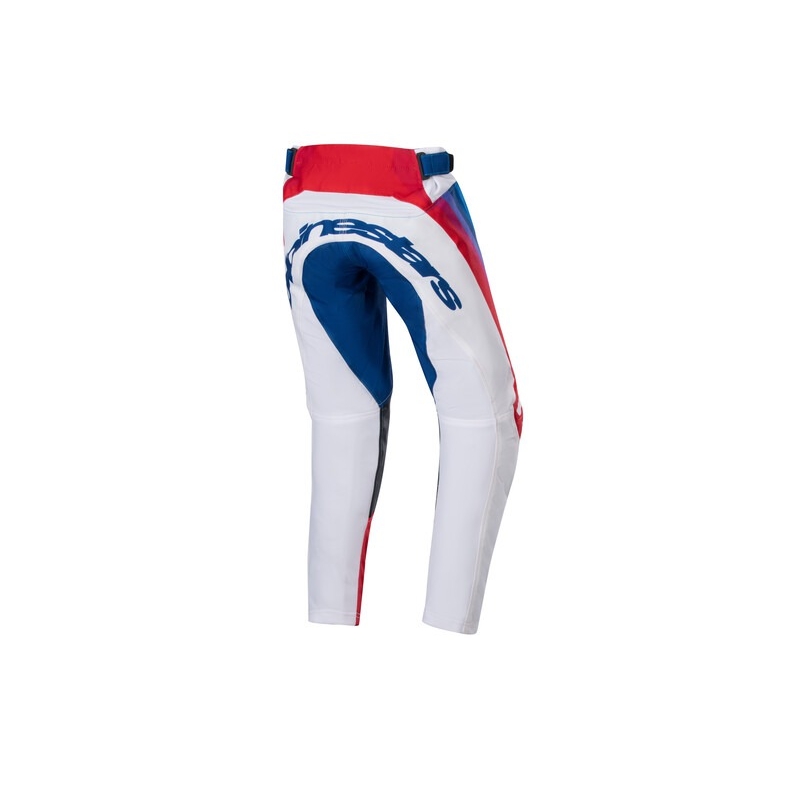 Spodnie motocrossowe Alpinestars Racer Pneuma 2024 Kids biało-niebiesko-czerwone