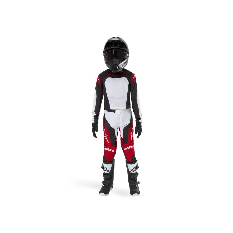 Dziecięce spodnie motocrossowe Alpinestars Racer Ocuri 2024 czerwono-biało-czarne