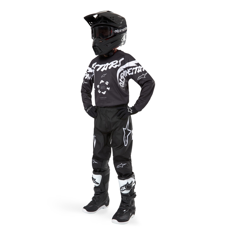 Dziecięce spodnie motocrossowe Alpinestars Racer Hana 2024 czarno-białe