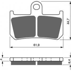 Brake pads GOLDFREN 246 GP6 (1 set = 2pcs small, 2pcs large)