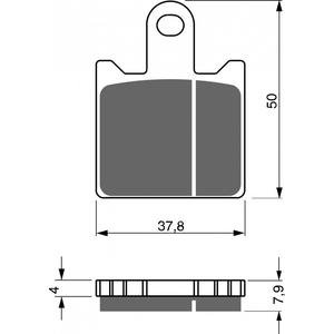 Brake pads GOLDFREN 249 GP6 (1 set = 4 pcs)