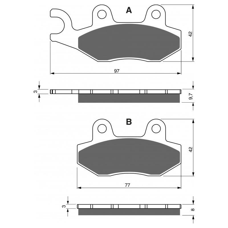 Brake pads GOLDFREN S33 STREET REAR
