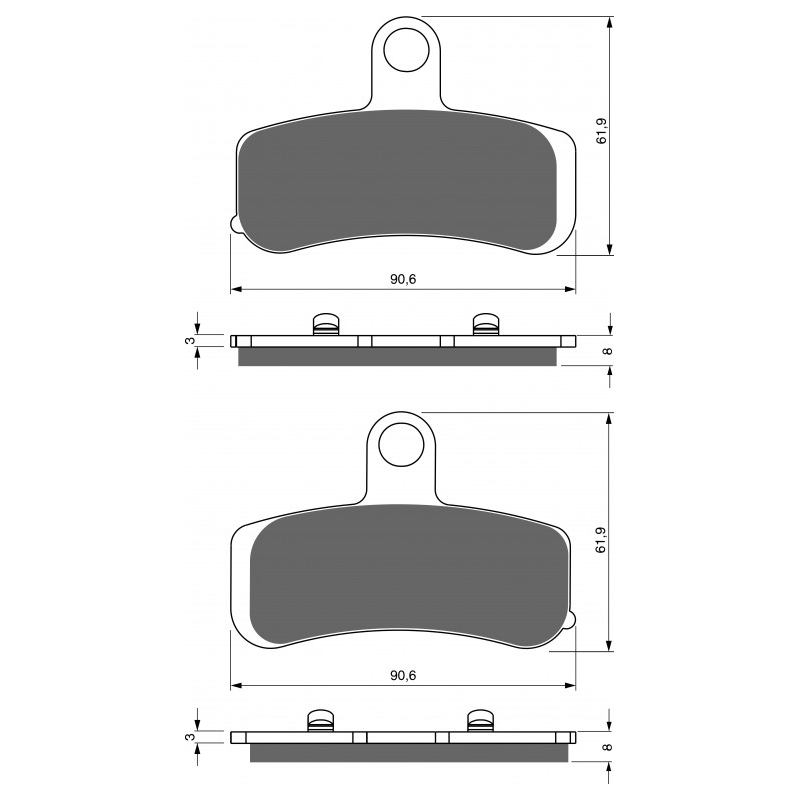 Brake pads GOLDFREN S33 STREET FRONT