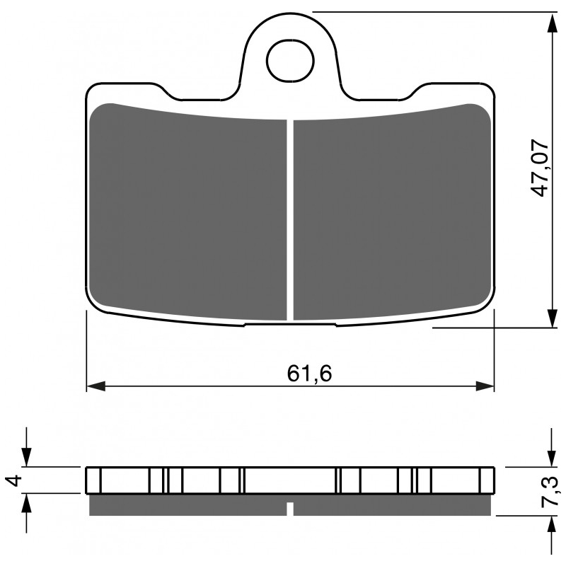 Brake pads GOLDFREN GP6 (1 set = 4 pcs) for BUELL XB12Ss 1200 Lightning Long 2009-2010