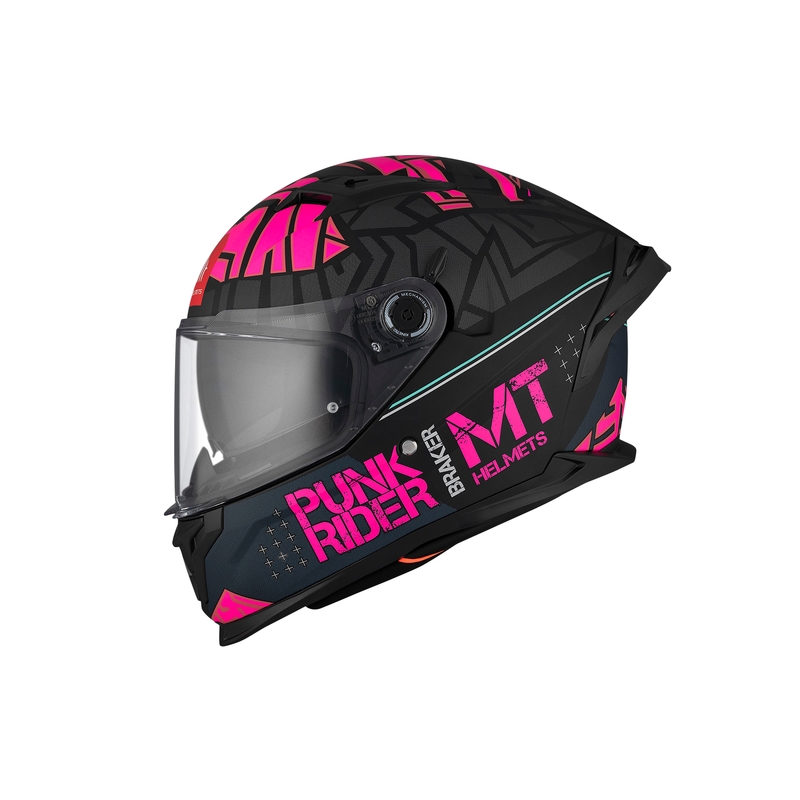 MT BRAKER SV PUNK RIDER B8 czarno-różowy integralny kask motocyklowy