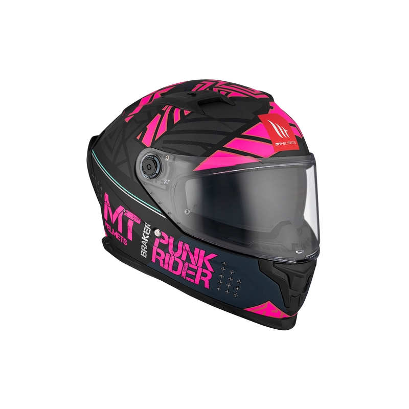 MT BRAKER SV PUNK RIDER B8 czarno-różowy integralny kask motocyklowy