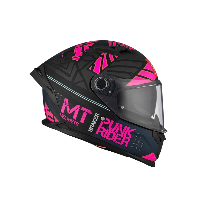 MT BRAKER SV PUNK RIDER B8 czarno-różowy integralny kask motocyklowy