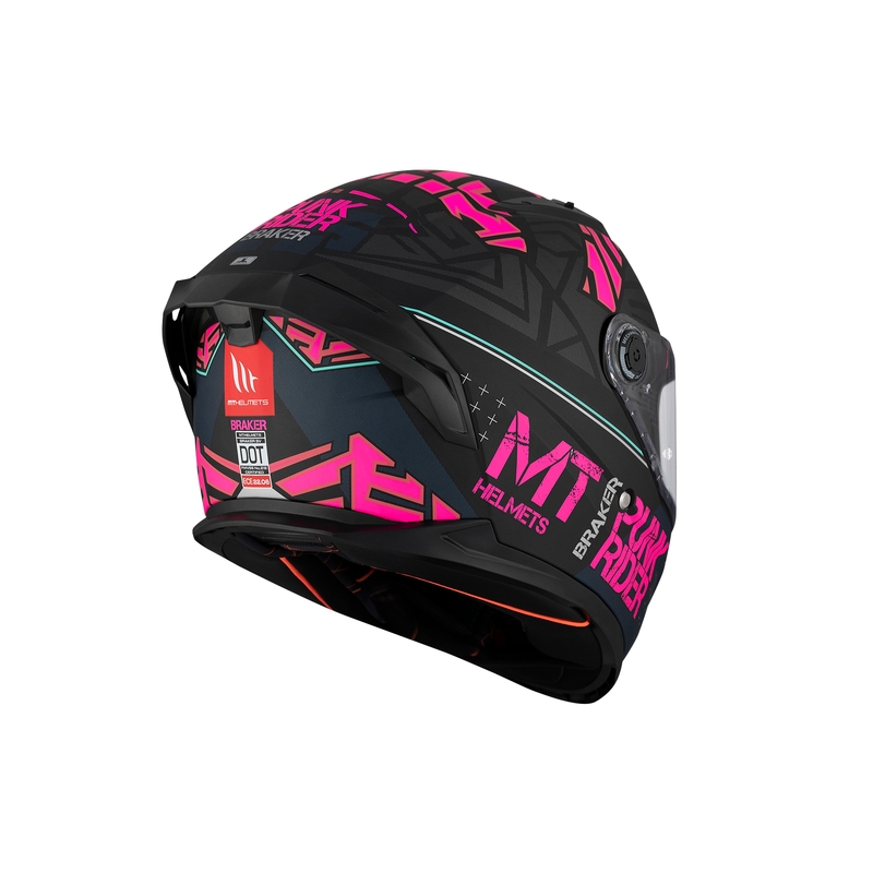 MT BRAKER SV PUNK RIDER B8 czarno-różowy integralny kask motocyklowy