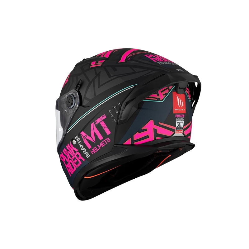 MT BRAKER SV PUNK RIDER B8 czarno-różowy integralny kask motocyklowy