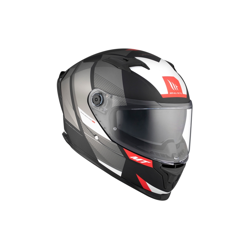 Kask motocyklowy integralny MT BRAKER CHENTO B0 czarno-szaro-biały