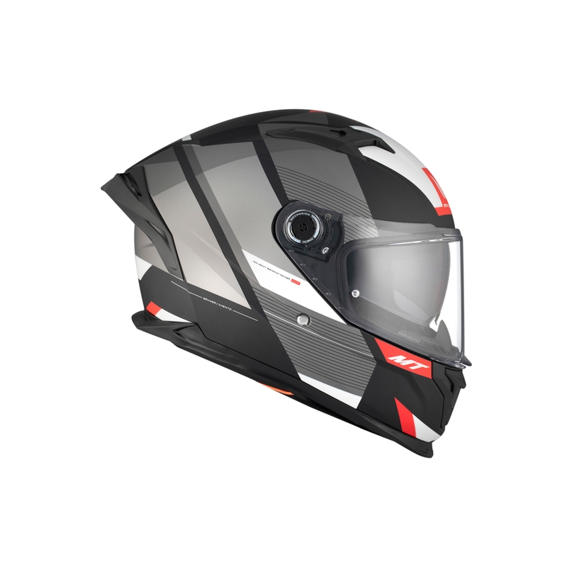 Kask motocyklowy integralny MT BRAKER CHENTO B0 czarno-szaro-biały