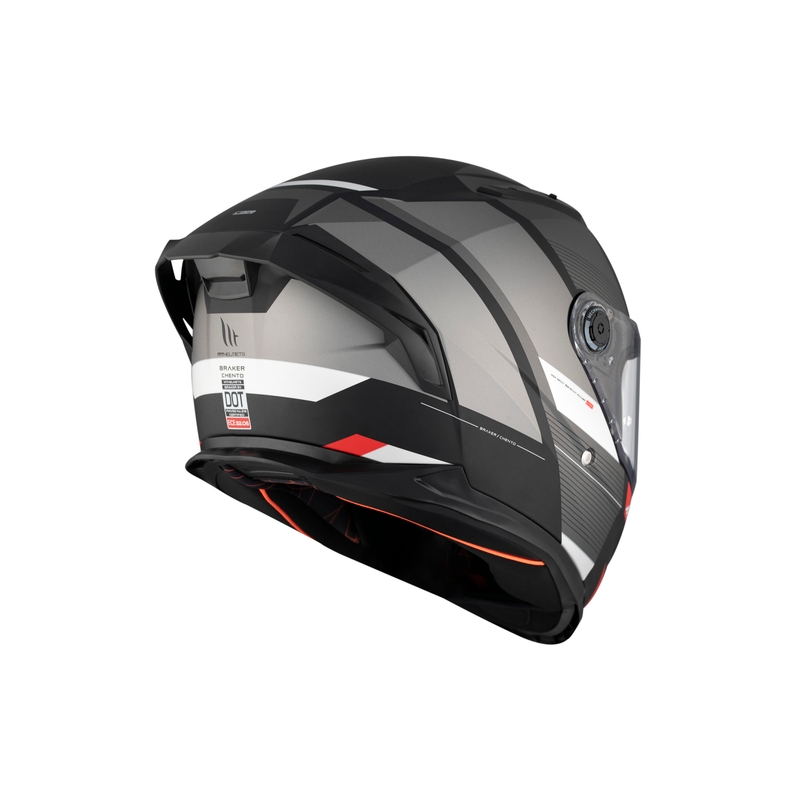 Kask motocyklowy integralny MT BRAKER CHENTO B0 czarno-szaro-biały