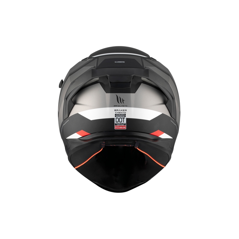 Kask motocyklowy integralny MT BRAKER CHENTO B0 czarno-szaro-biały