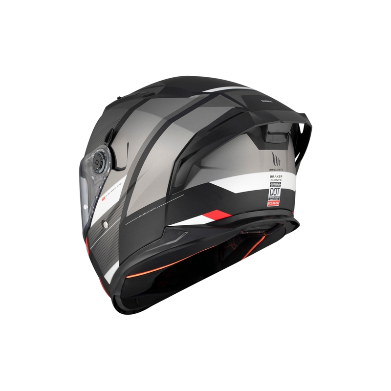 Kask motocyklowy integralny MT BRAKER CHENTO B0 czarno-szaro-biały