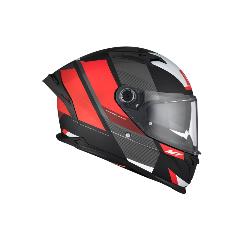 Kask motocyklowy integralny MT BRAKER CHENTO B5 szaro-czerwono-biały