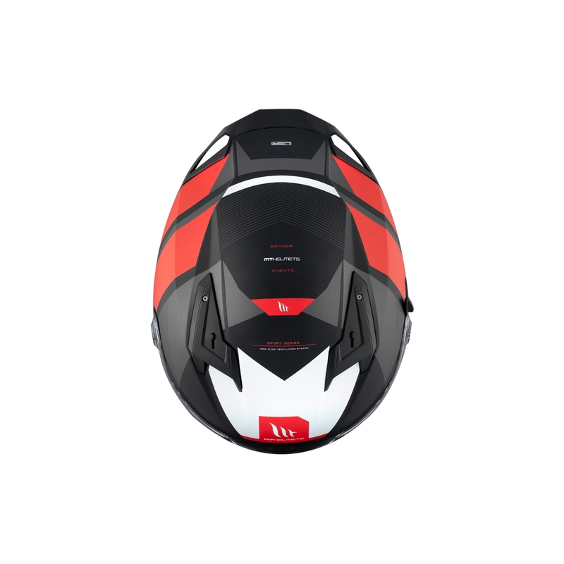 Kask motocyklowy integralny MT BRAKER CHENTO B5 szaro-czerwono-biały