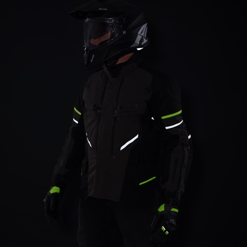 Kurtka motocyklowa Rebelhorn Range antracytowo-czarno-żółta