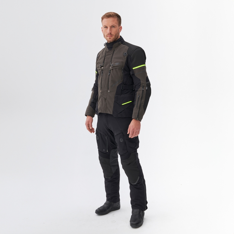 Kurtka motocyklowa Rebelhorn Range antracytowo-czarno-żółta
