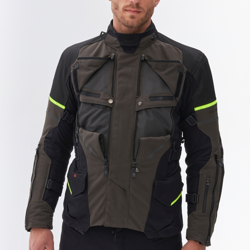 Kurtka motocyklowa Rebelhorn Range antracytowo-czarno-żółta