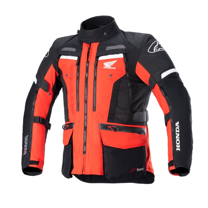 Kurtka motocyklowa Alpinestars Bogota PRO Drystar Honda w kolorze fluo czerwono-czarnym