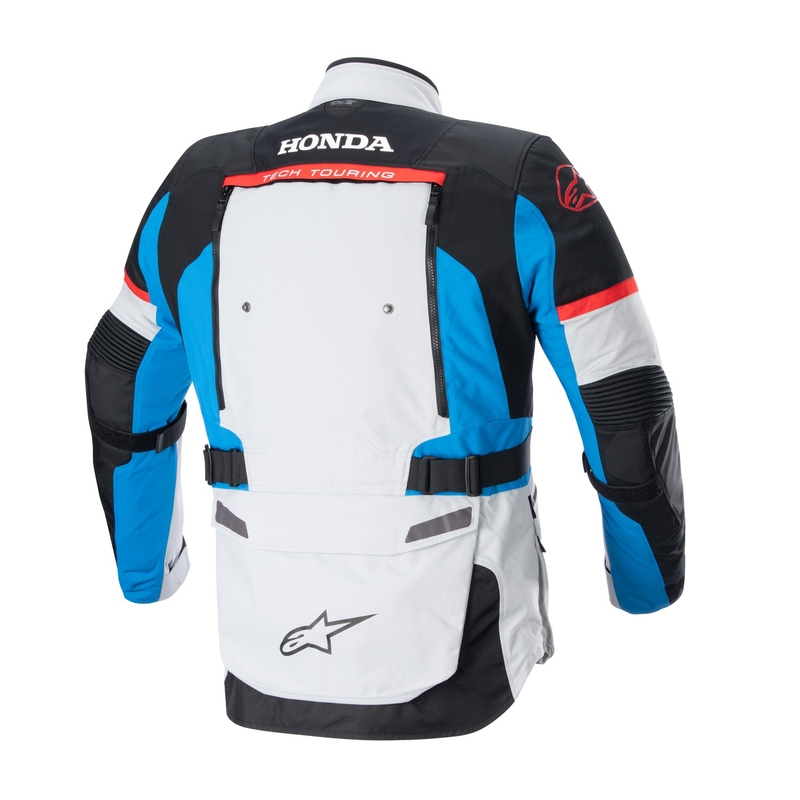 Kurtka motocyklowa Alpinestars Bogota PRO Drystar Honda jasnoszara, fluo, czerwono-niebiesko-czarna