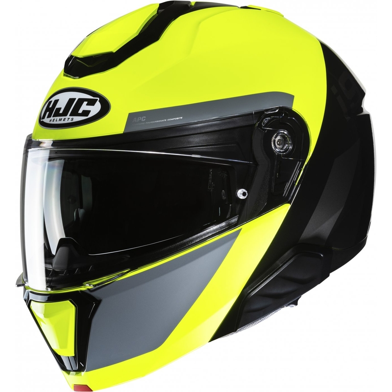 Kask z klapką HJC i91 Bina MC3H żółto-czarny