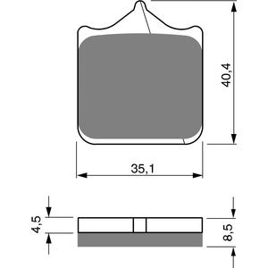 Brake pads GOLDFREN 304 GP6 (1 set = 4 pcs)