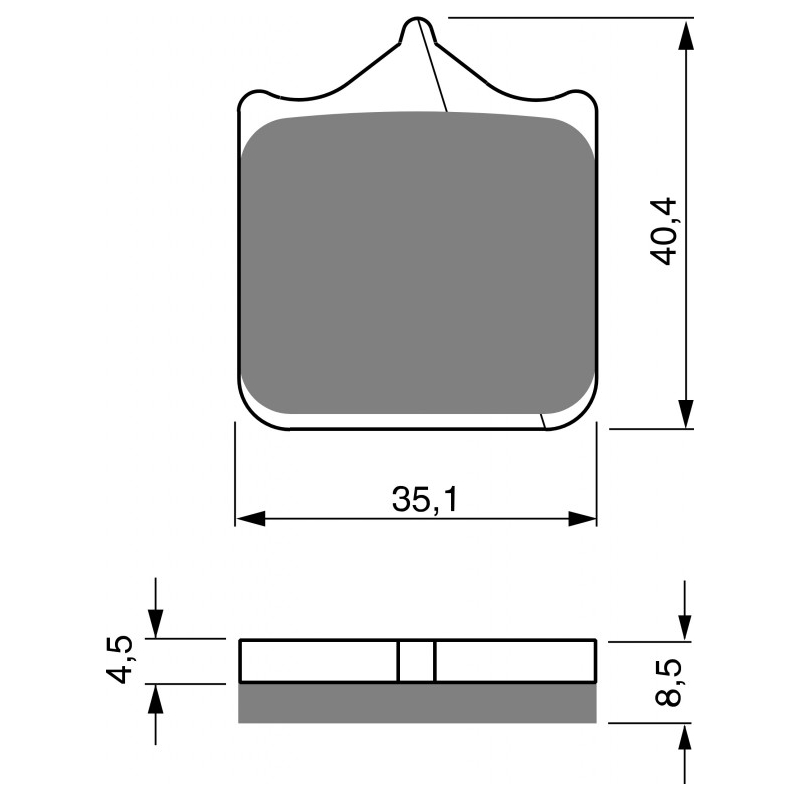 Brake pads GOLDFREN GP6 (1 set = 4 pcs)
