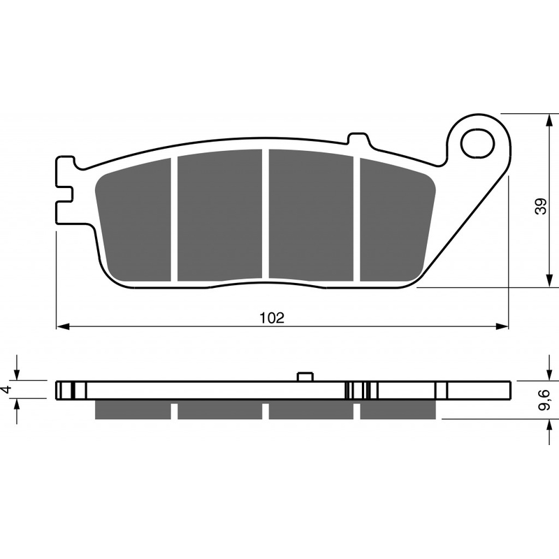Brake pads GOLDFREN AD for KYMCO Xciting 500 2005-2015, KYMCO Xciting 400 / S / VS 2012-2018