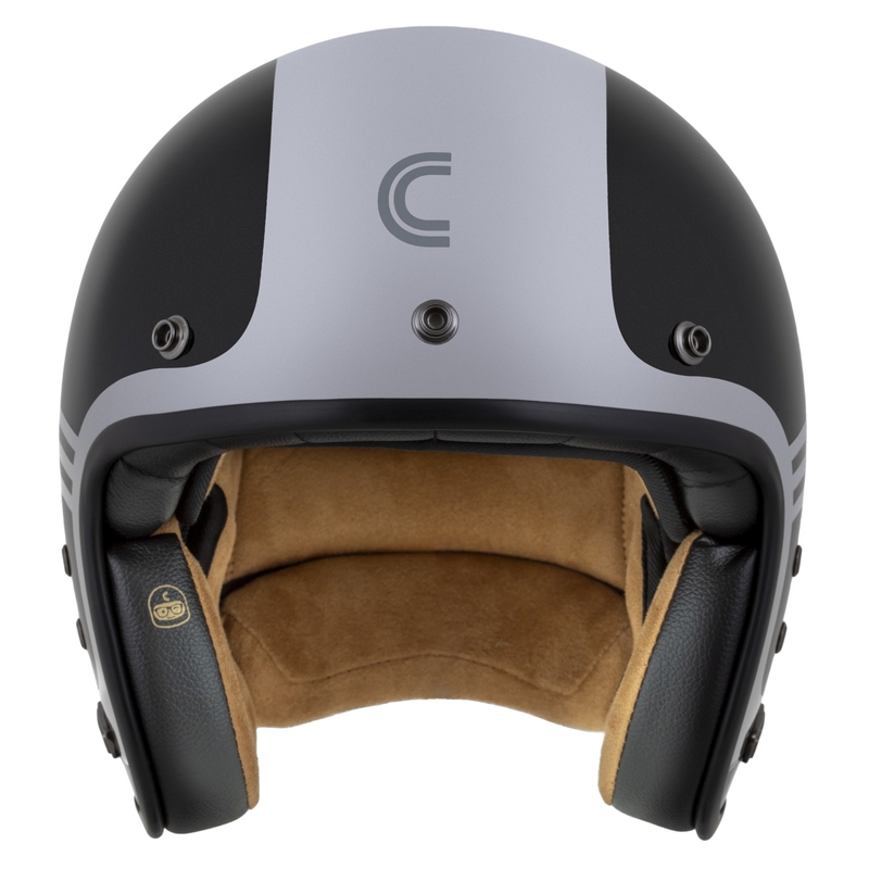 Kask otwarty Cassida Eso Jawa Panel w kolorze czarno-perłowo-antracytowo-srebrnym